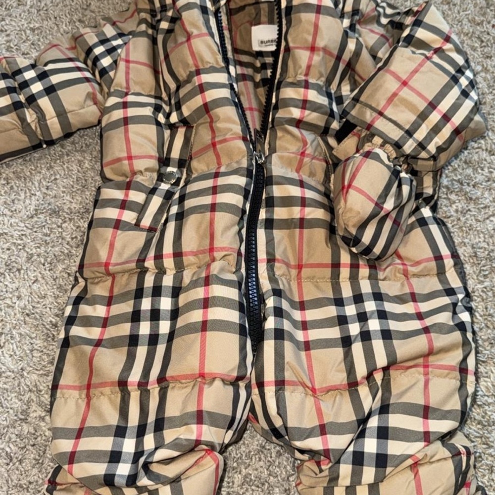 Burberry Beige Check Kids Puffer Jacket